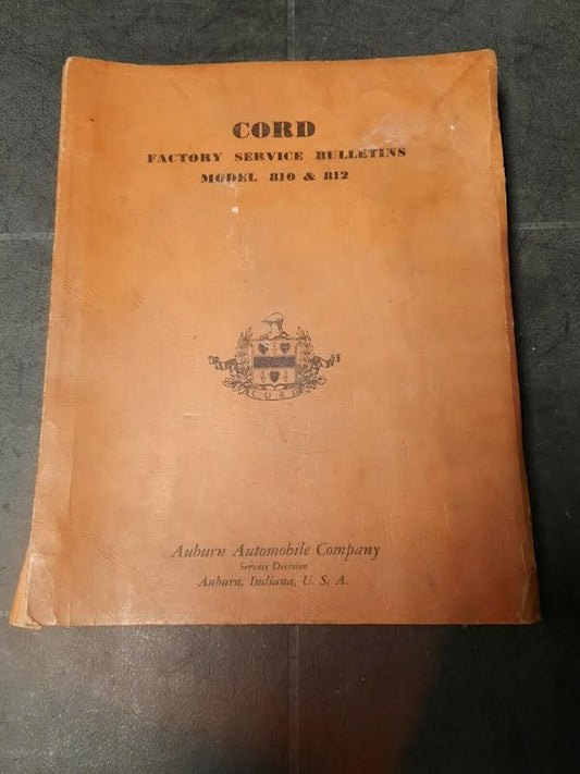 Original 1936-1937 Cord 810/812 Repair Shop Manual