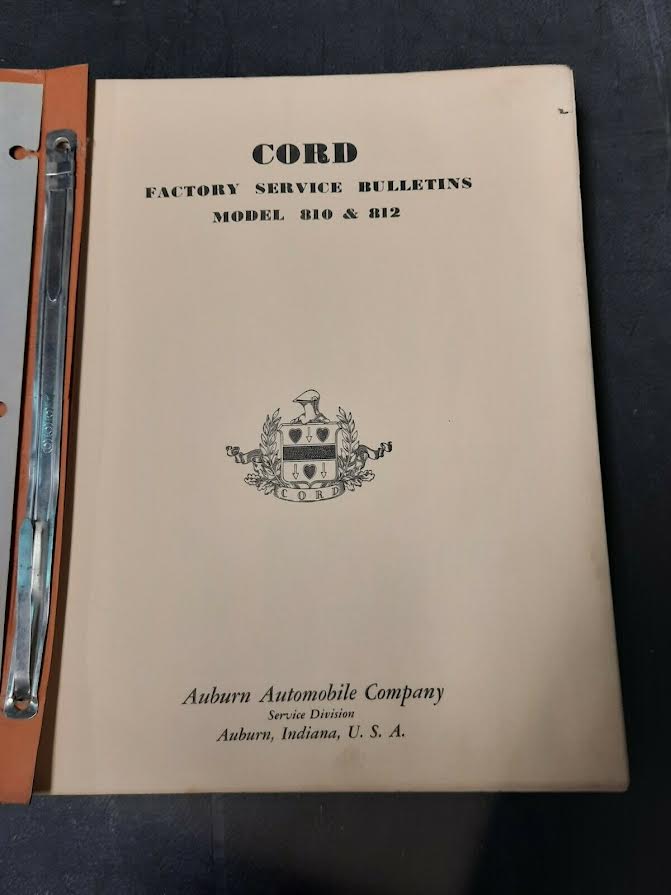 Original 1936-1937 Cord 810/812 Repair Shop Manual